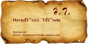 Horpácsi Tünde névjegykártya